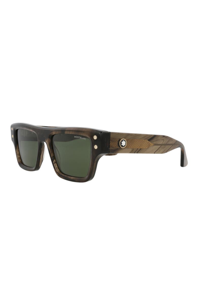 52mm Rectangular Sunglasses, Alternate, color, BROWN BROWN GREEN