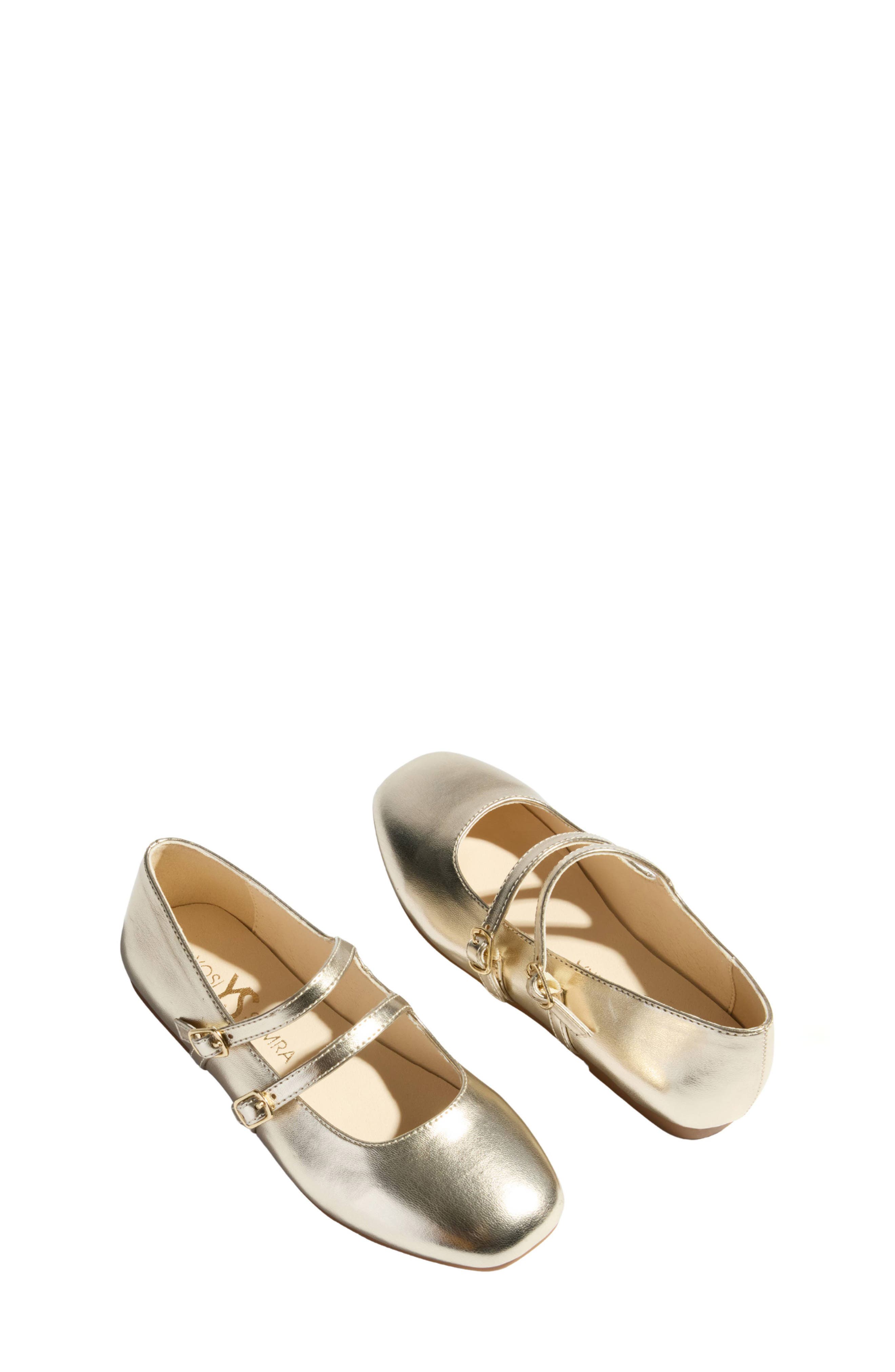 Yosi Samra Kids' Miss Mary Flat, Alternate, color, Gold