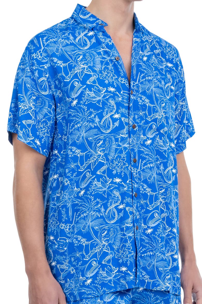 The Margaritaville Ode to Jimmy Short Sleeve Shirt, Alternate, color, Blue