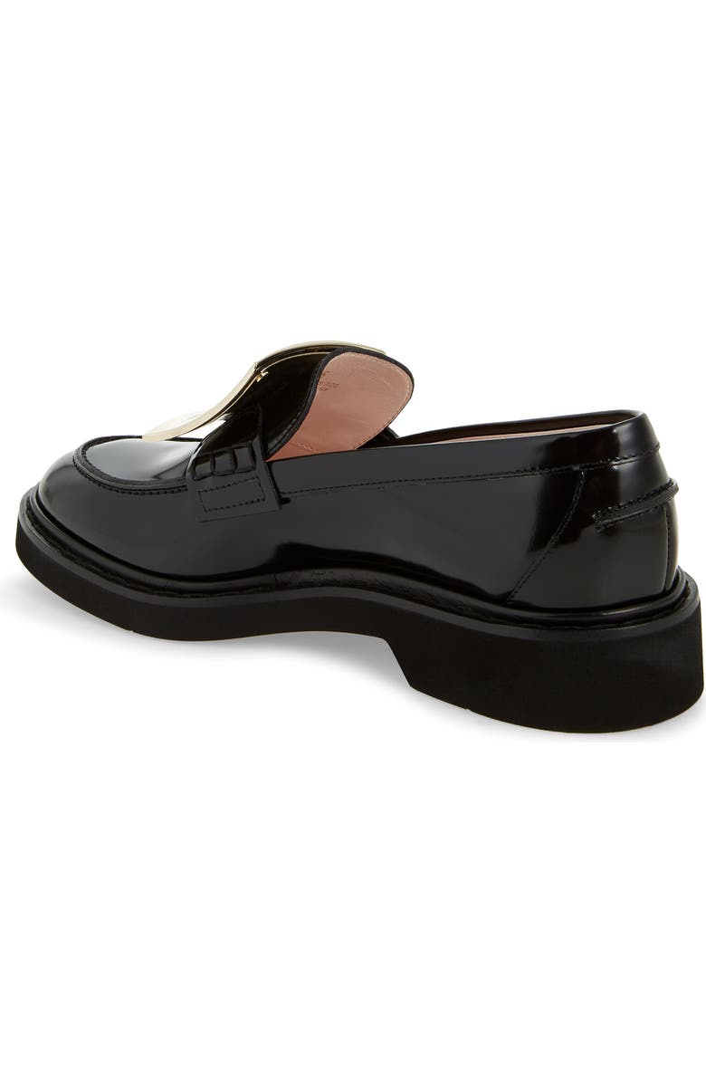Roger Vivier Viv Rangers Buckle Leather Loafer, Alternate, color,