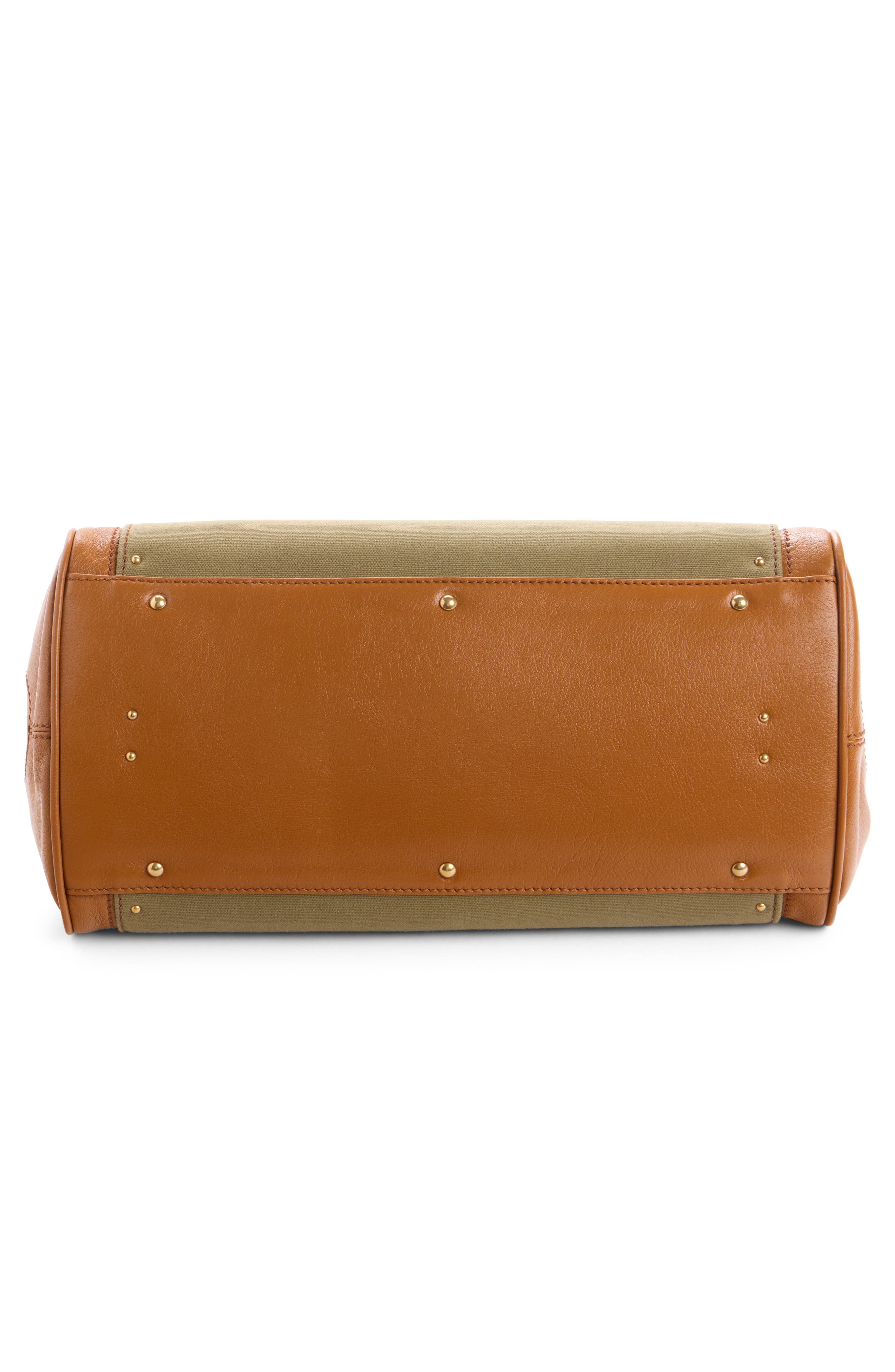 Paddington Leather Trim Canvas Satchel, Alternate, color, CLAY BROWN