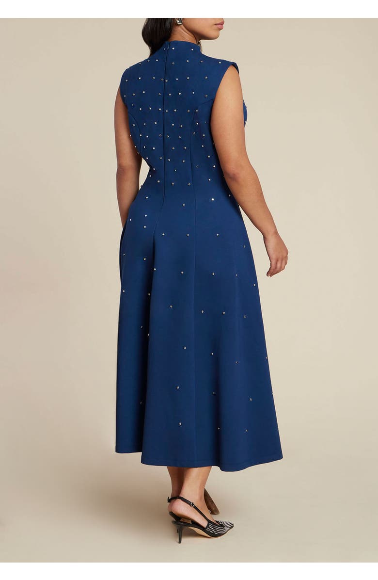 ELOQUII Stud Detail Ponte Midi Dress, Alternate, color, Titan Blue
