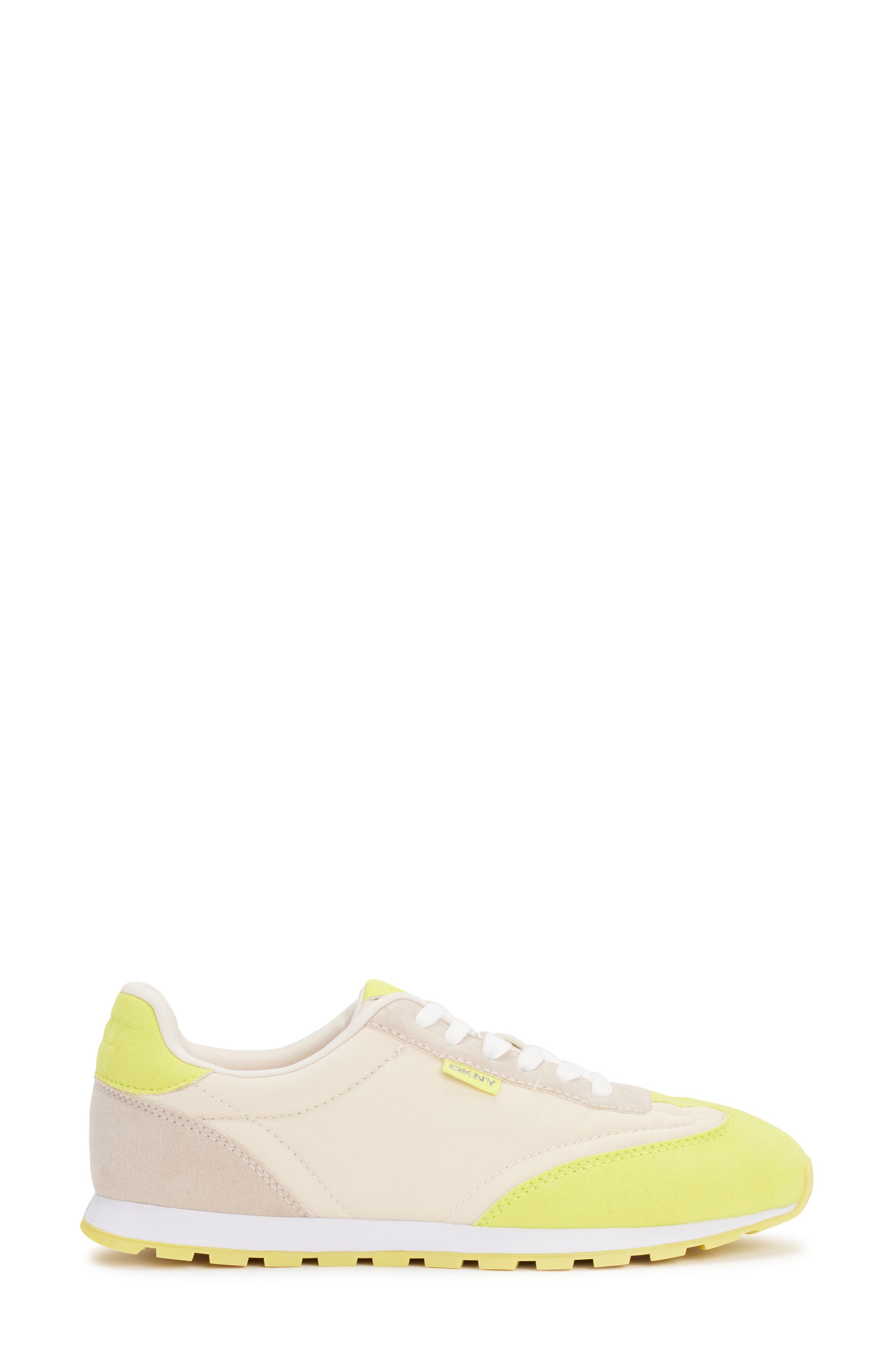 DKNY Forsythe Sneaker, Alternate, color, Bone/ Fluorescent Yellow
