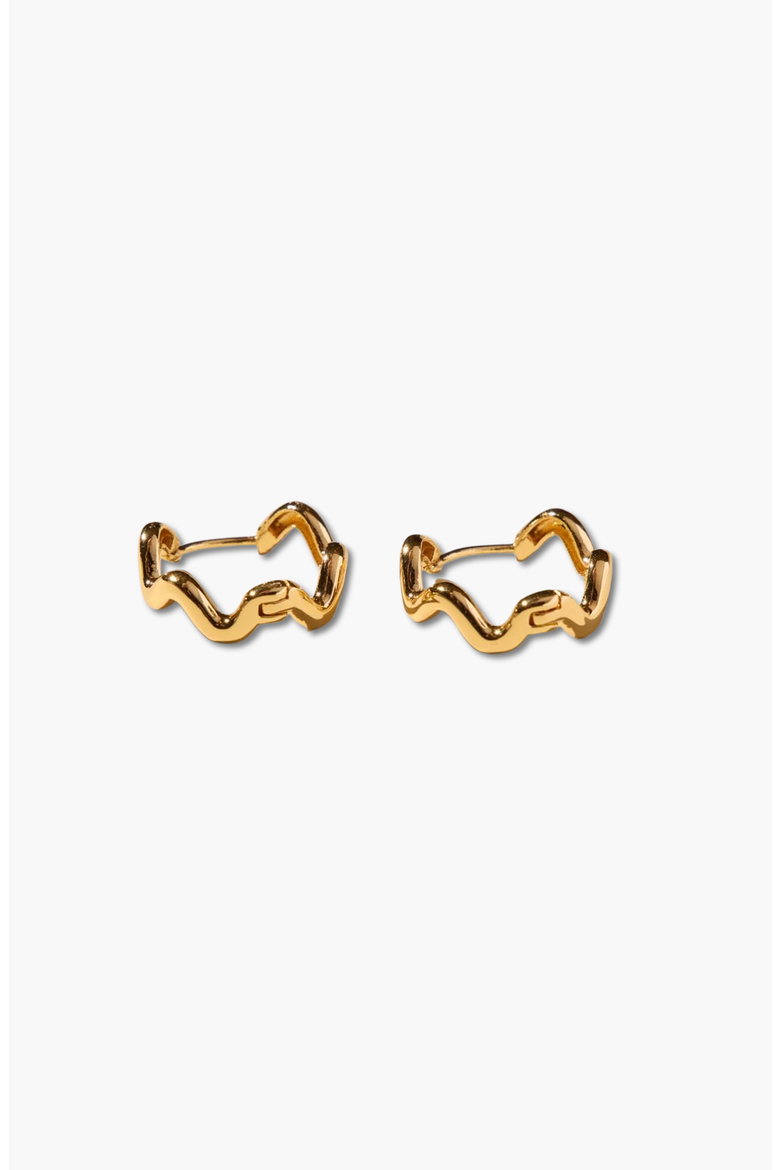 Squiggle Hoops, Main, color, Gold