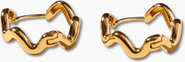 Nickel & Suede Squiggle Hoops