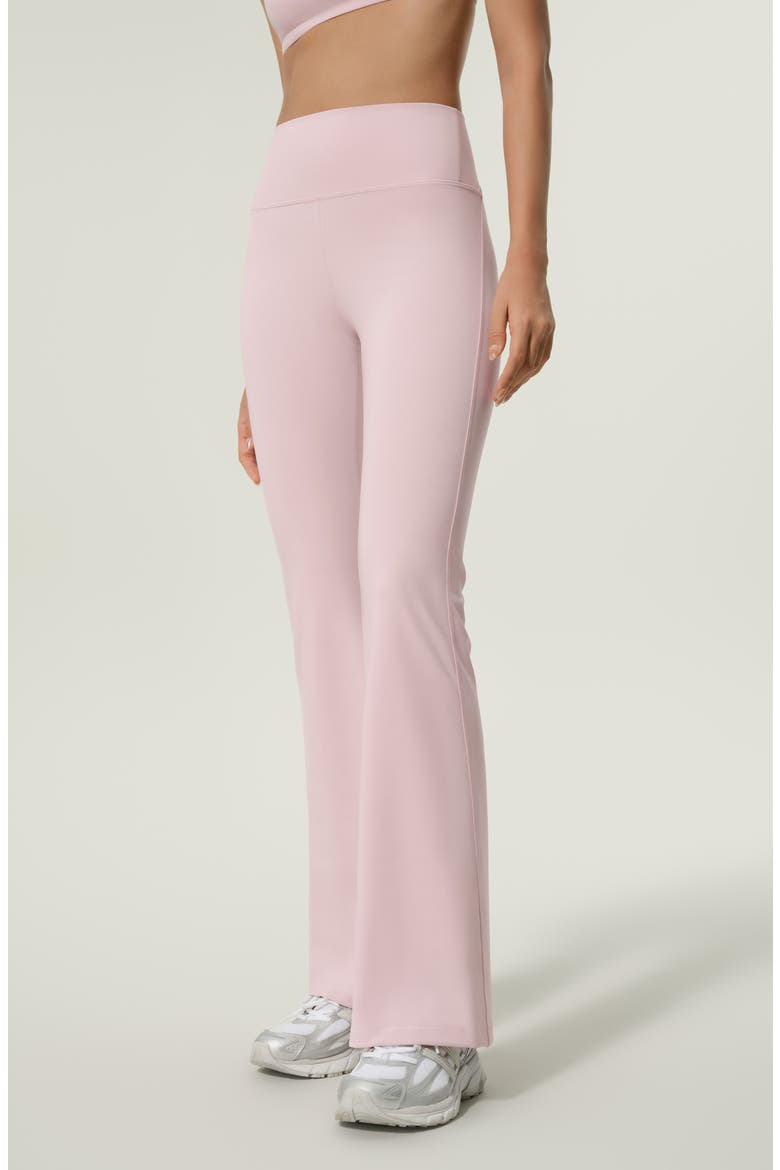 Women's Silk Contour High Rise Flared Drape Flow Leggings, Alternate, color, Pink Haze