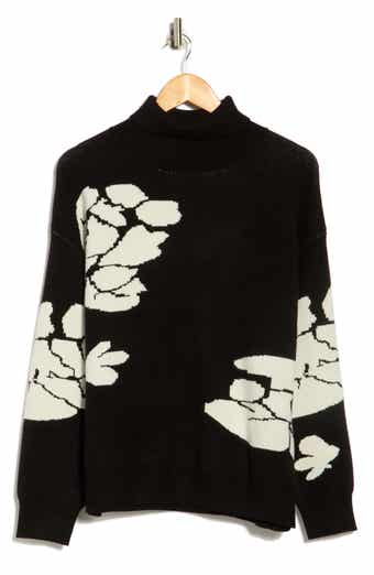 Ellen Tracy Floral Turtleneck Sweater