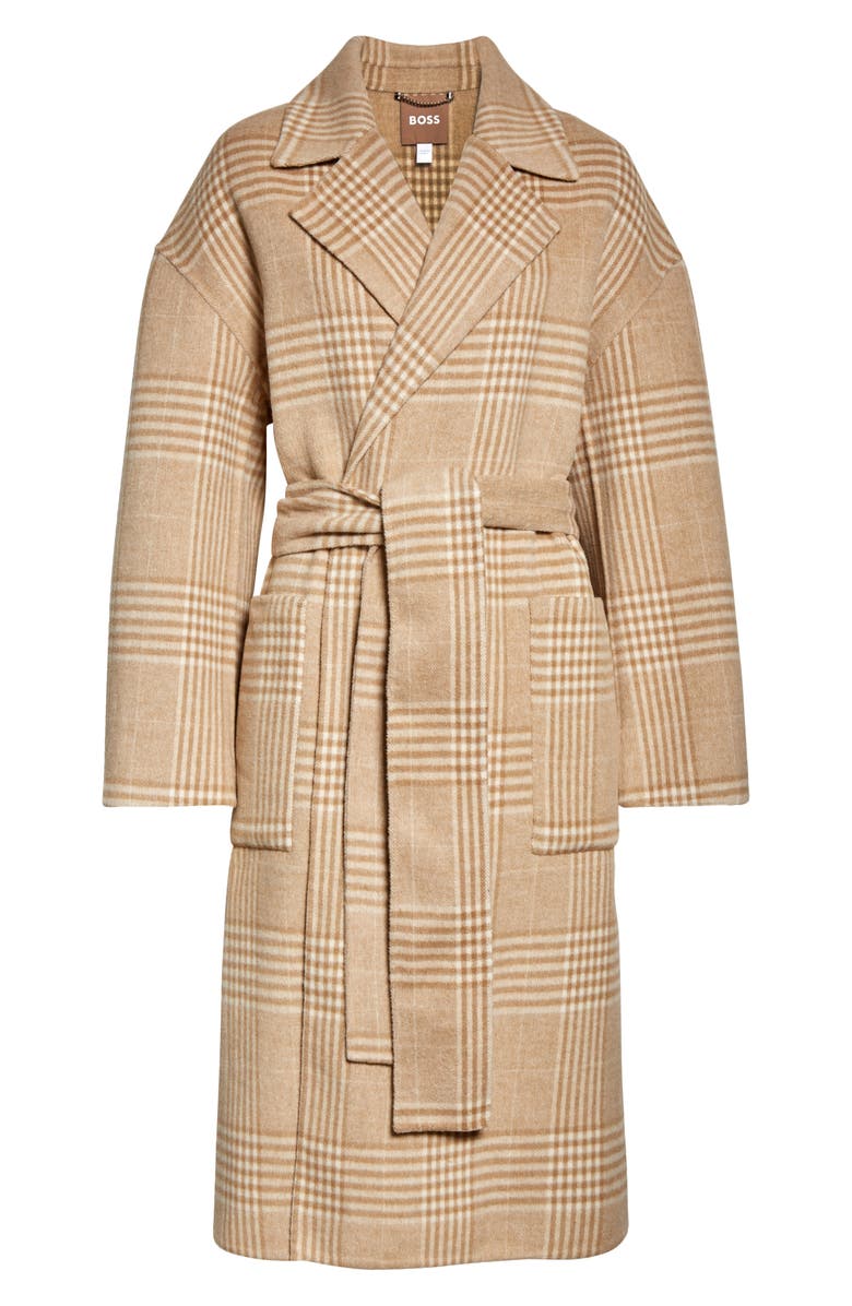 BOSS Coletti Plaid Wool Blend Coat, Alternate, color,