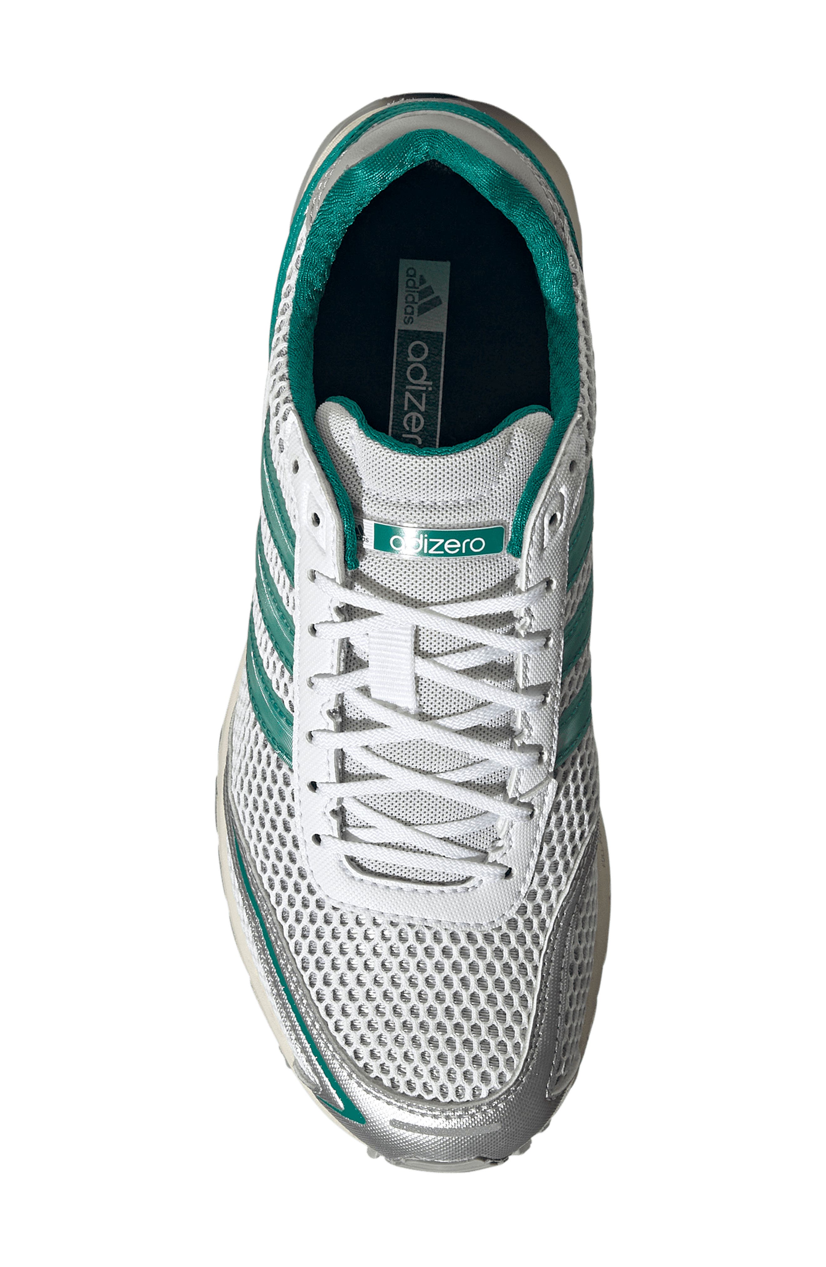 Adizero Adios OG Sneaker, Alternate, color, SILVER/ BLACK/ POWER GREEN