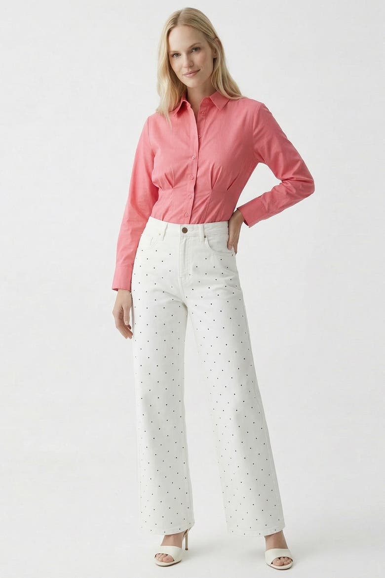 Lilyy High Waisted Wide Leg Denim Jeans, Alternate, color, White