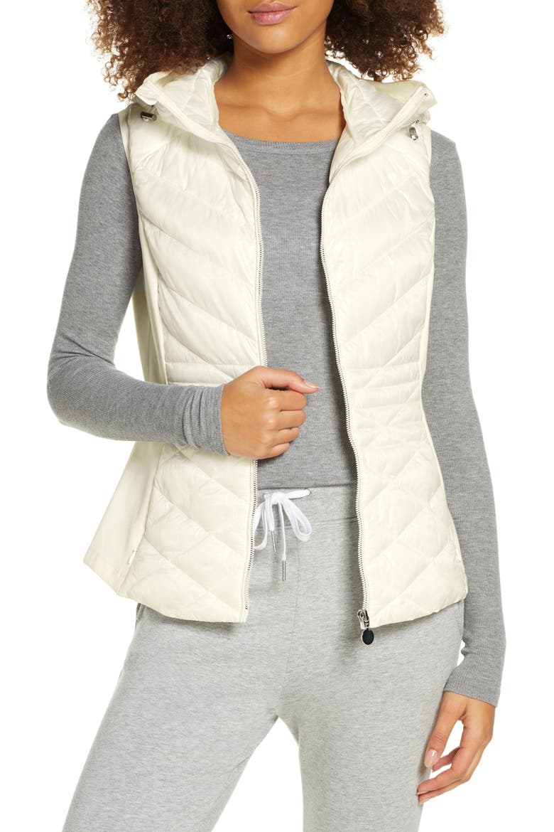 Hybrid Quilted Performance Vest, Main, color, IVORY CLOUD