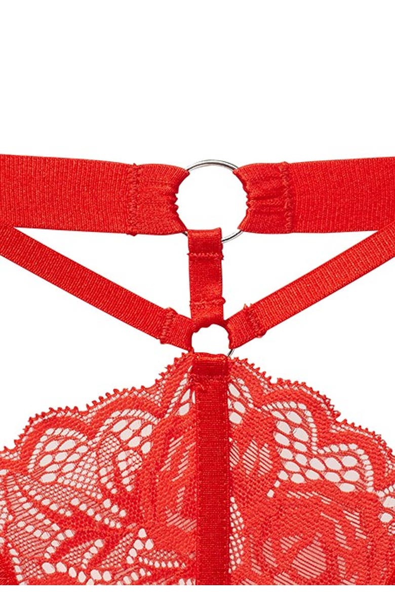 LASCANA Women's Strappy Lace Thong, Alternate, color, Red