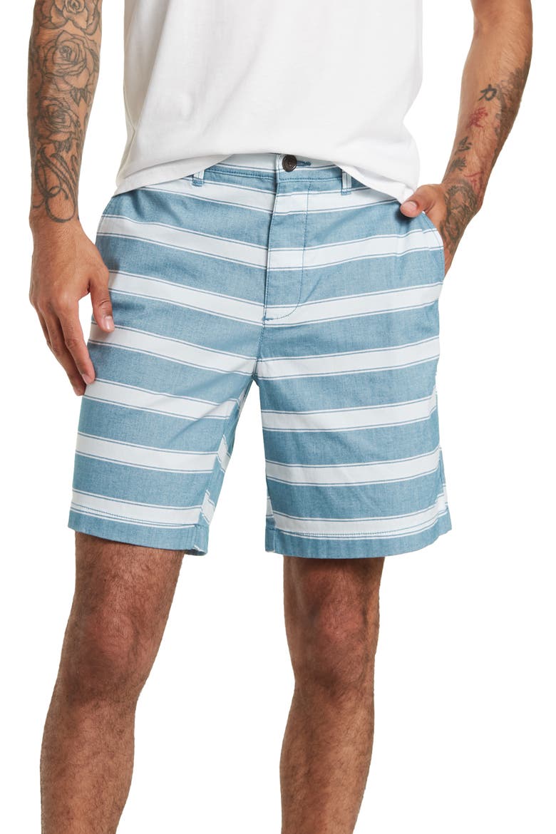 Stripe 8" Chino Shorts, Main, color, BLUE CORAL