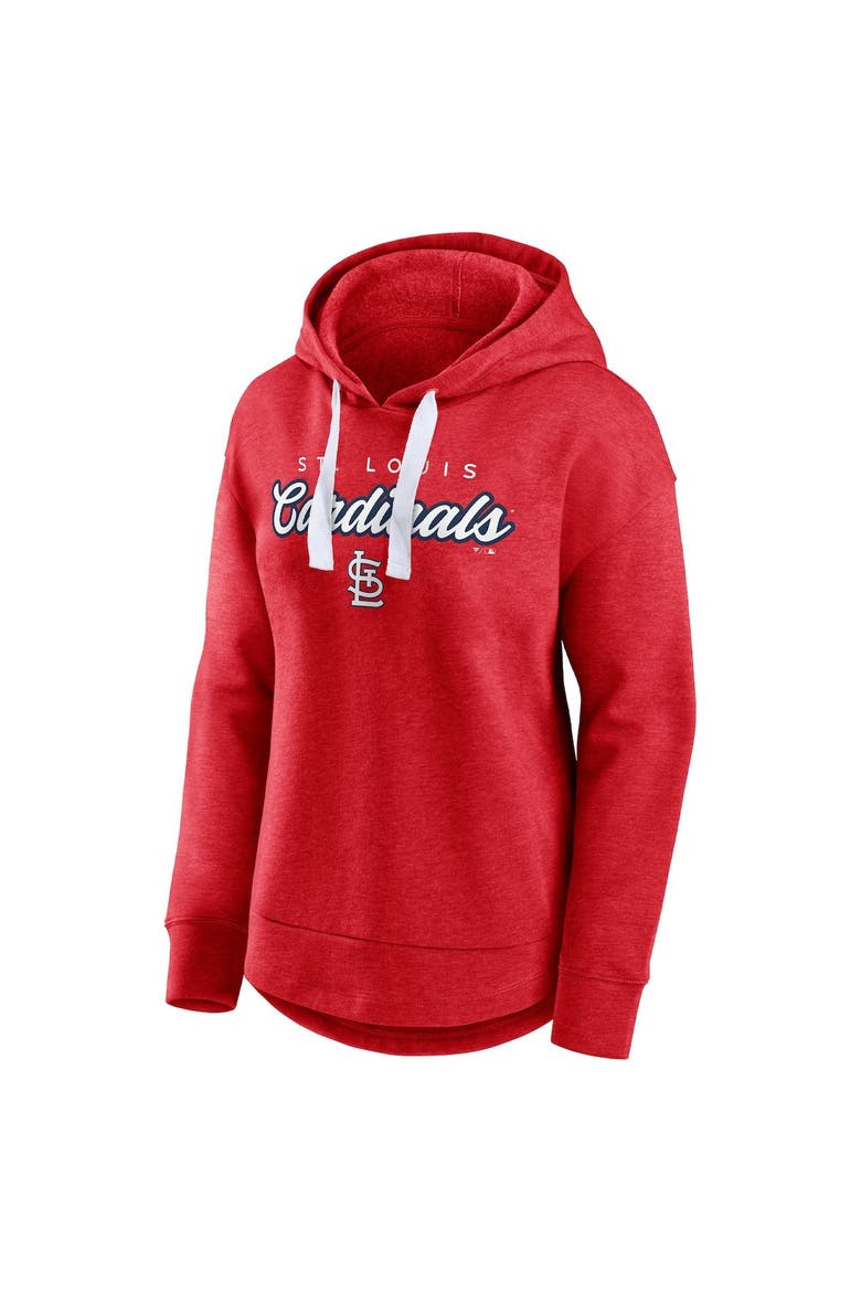 Women's Fanatics Branded Heather Red St. Louis Cardinals Set to Fly Pullover Hoodie, Alternate, color, Heather Red