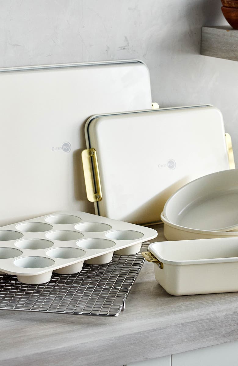 GreenPan Reserve Bakeware 7-Piece Set, Alternate, color, Cream