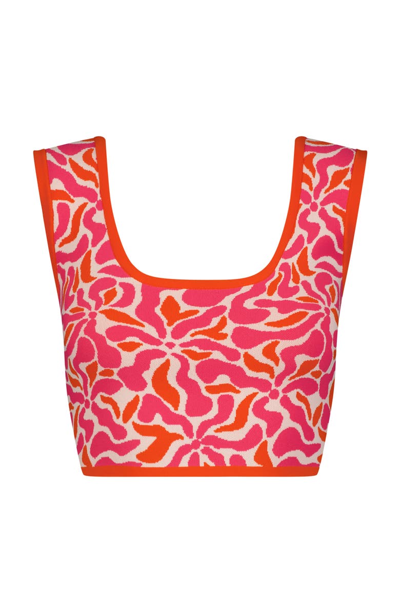 Mac Duggal Sleeveless Floral Print Knit Cropped Tank Top, Alternate, color, 