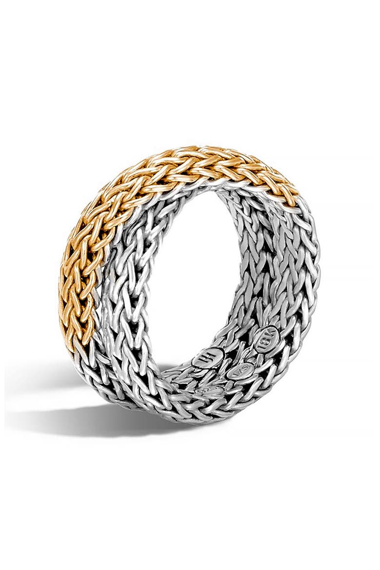 'Classic Chain' Overlap Ring, Main, color, SILVER/ GOLD