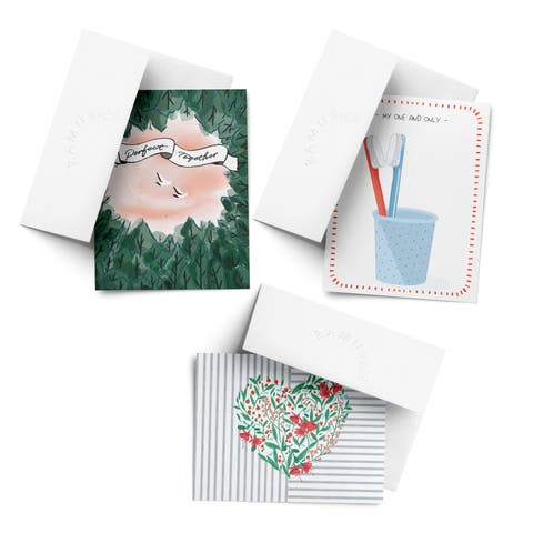 Love/Friendship Greeting Card Pack (3ct) "Toothbrush, Heart, Perfect Together"