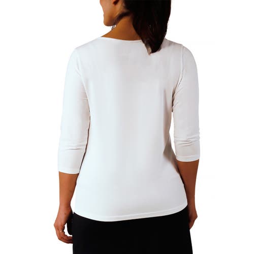 Uv Skinz 3/4 Sleeve Scoop Neck R&r Tee In White