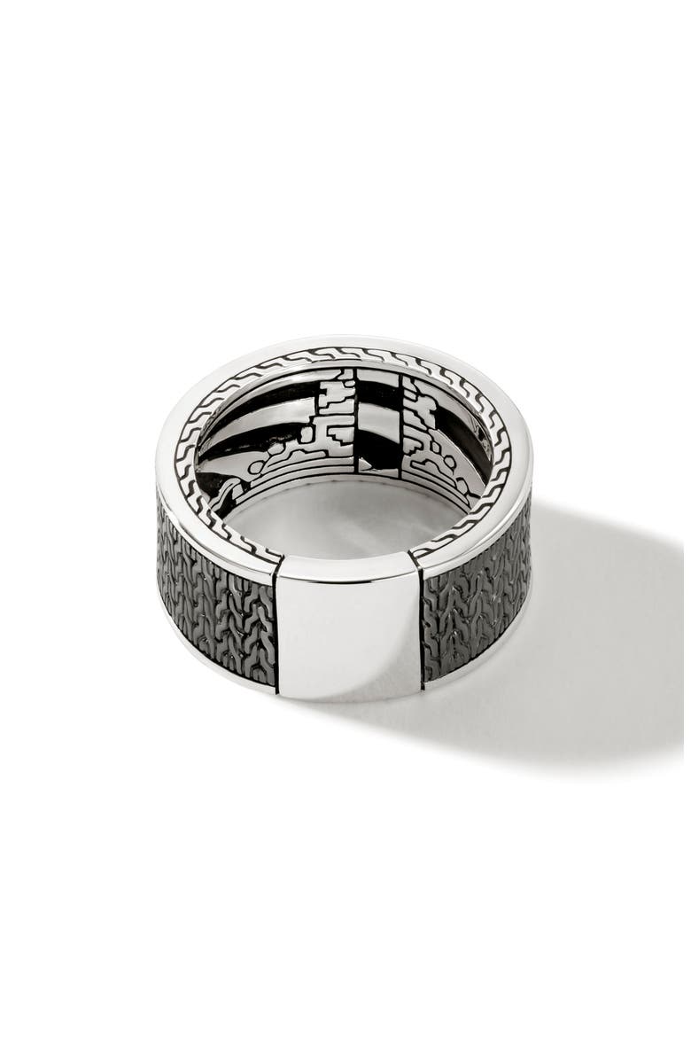 Classic Chain Mixed Stone Band Ring, Alternate, color, BLACK