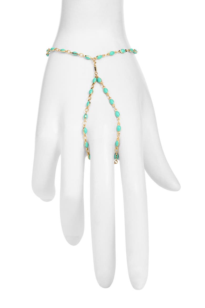 Tutsi Enamel 14k Gold Filled Hand Chain, Main, color, GOLD