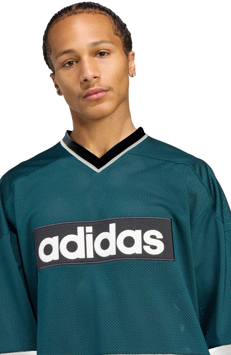 adidas Oversize Mesh Hockey Jersey, Alternate, color, Aurivy