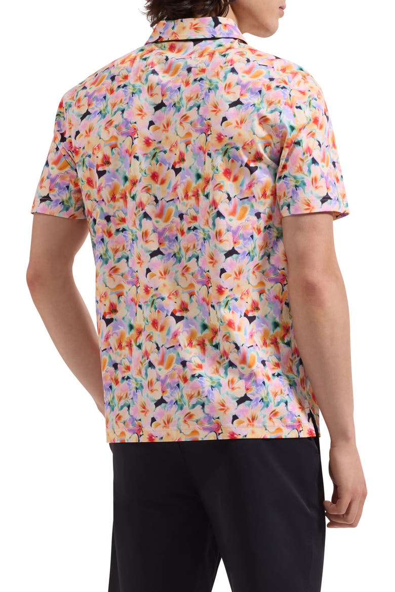 Hendrix Floral Pima Cotton Polo, Alternate, color, PEACH
