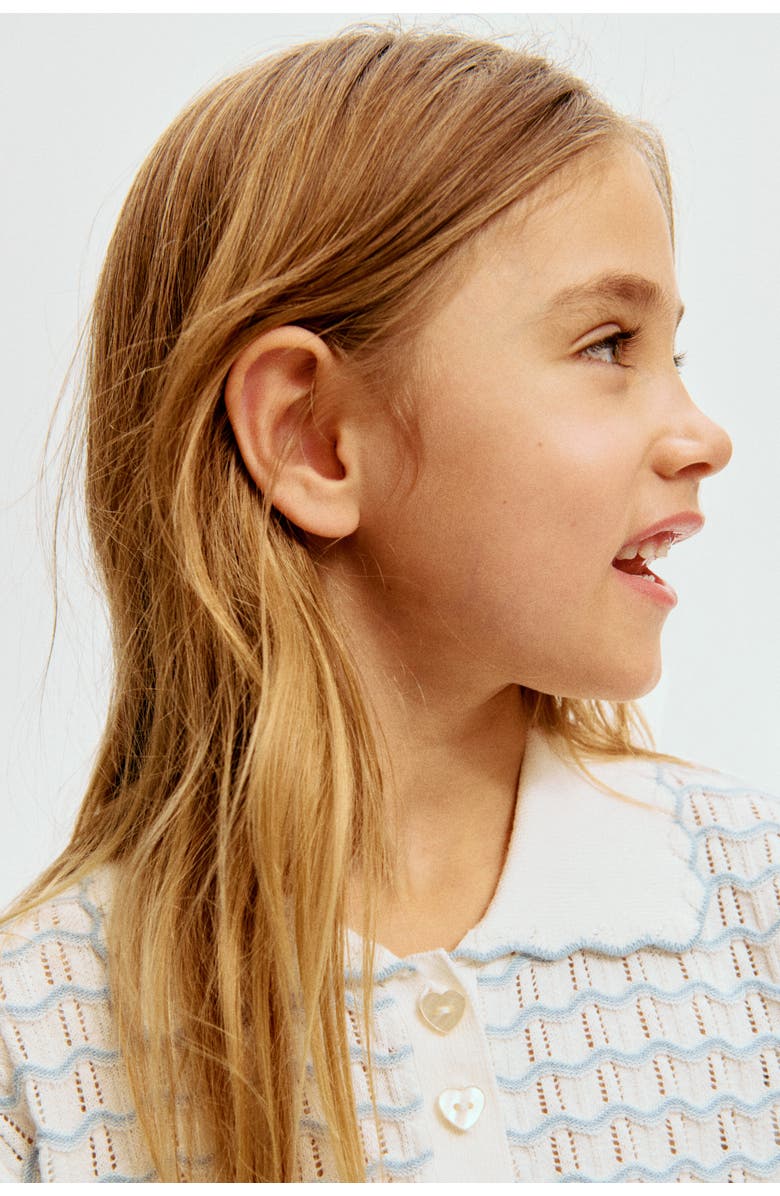 H&M 2-piece pointelle-knit set, Alternate, color, White/Zigzag Pattern