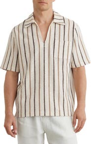 Reiss Chatham Stripe Johnny Collar Polo