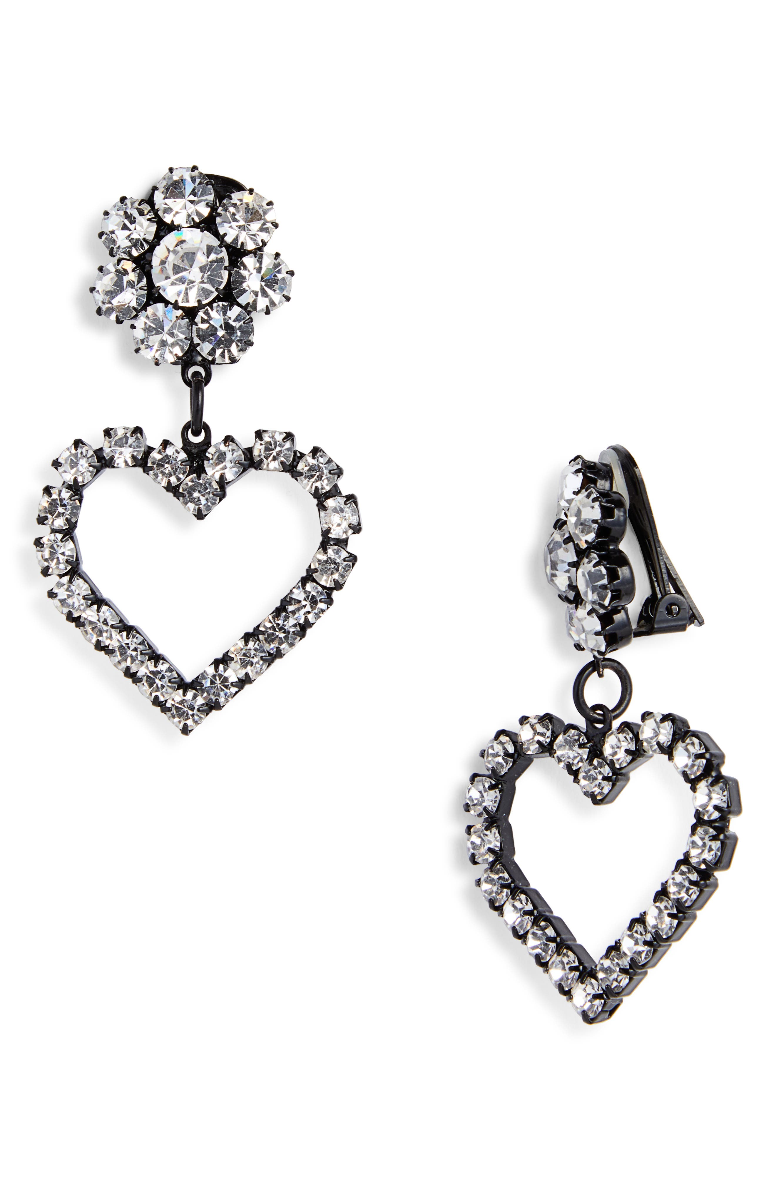 Ashley Williams Flower & Heart Clip On Earrings (Women) | Nordstrom
