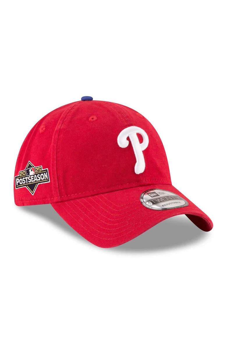 New Era Men's New Era Red Philadelphia Phillies 2025 MLB Postseason Side Patch 9TWENTY Adjustable Hat, Main, color, Red