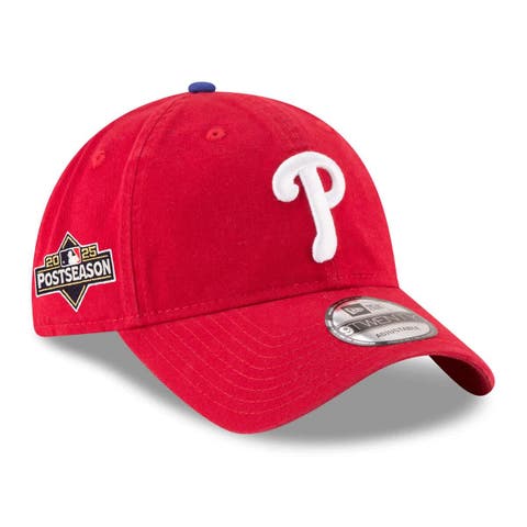 Men's New Era Red Philadelphia Phillies 2025 MLB Postseason Side Patch 9TWENTY Adjustable Hat