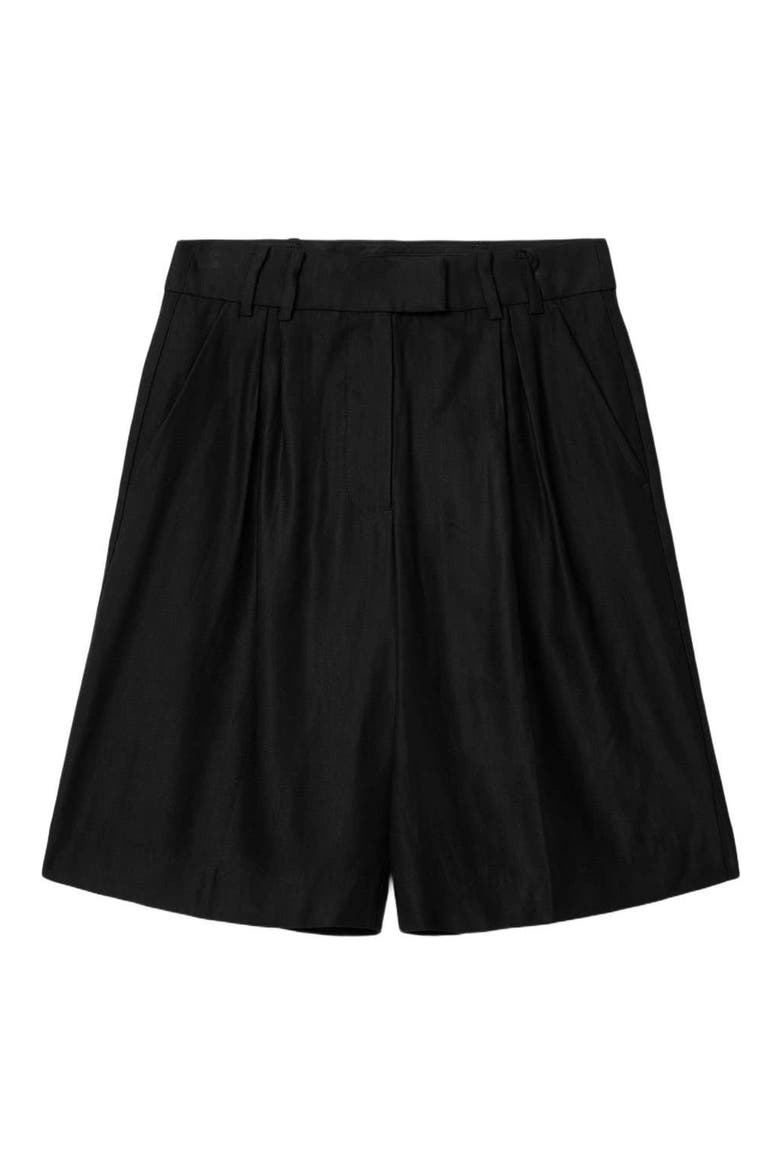 Charley Pleated Shorts, Alternate, color, BLACK