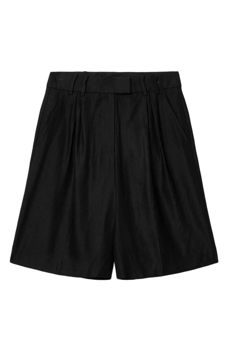 AllSaints Charley Pleated Shorts, Alternate, color, Black