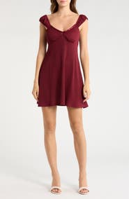 Madden Girl Lace Trim Babydoll Dress