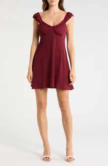 Madden Girl Lace Trim Babydoll Dress