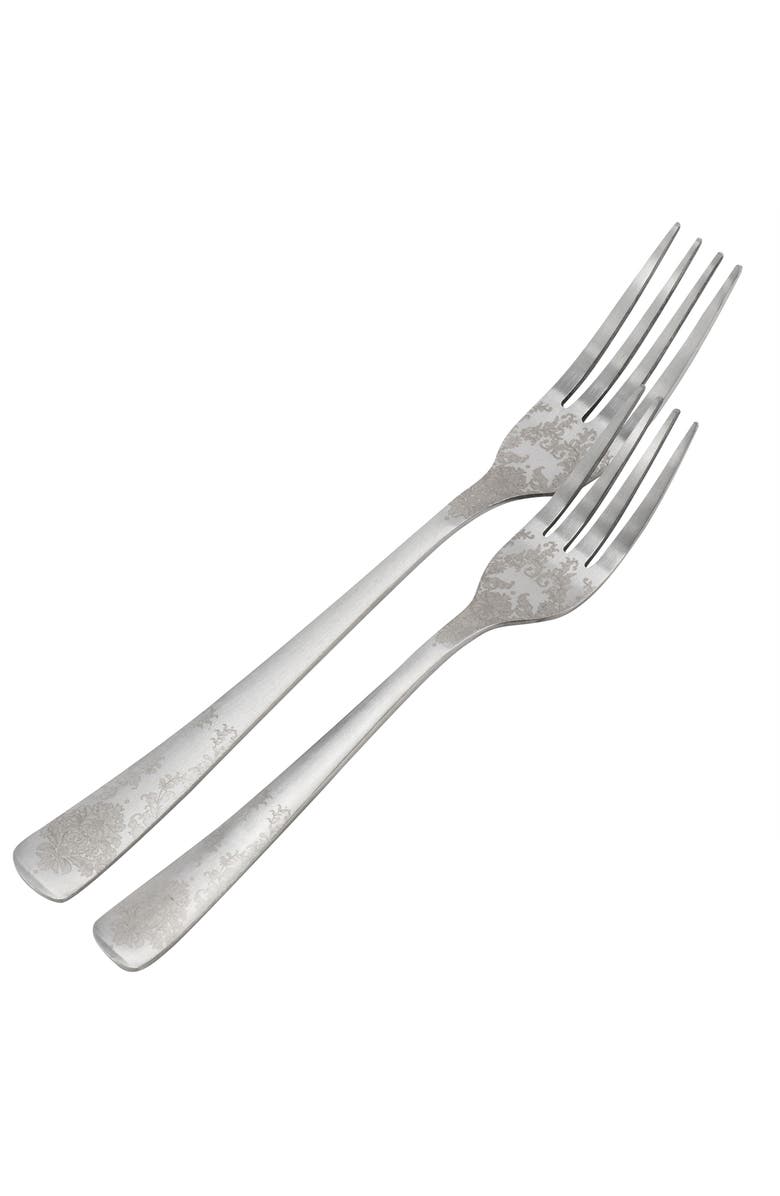 Gibson Home Bishop Hill 20 Piece Stainless Steel Floral Flatware Set, Alternate, color, Metallic Silver