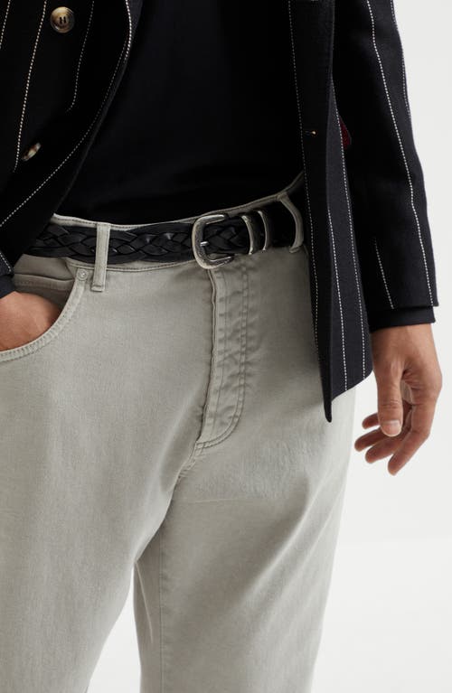 Brunello Cucinelli Dyed Denim Trousers In Khaki