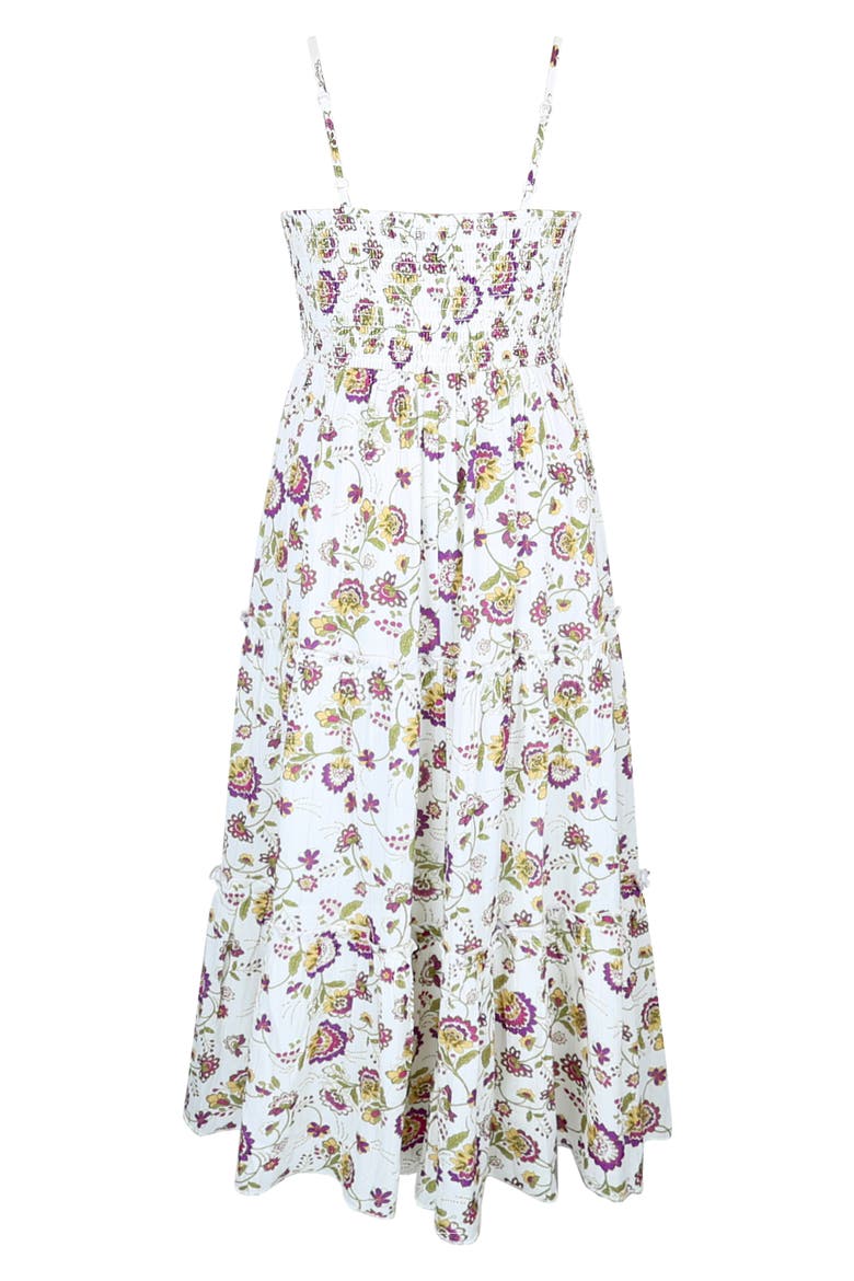 Kids' Floral Tiered Gauze Maxi Dress, Alternate, color, IVORY/ MULT