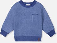 Deux par Deux Knit Diamond Pattern Chest Pocket Sweater