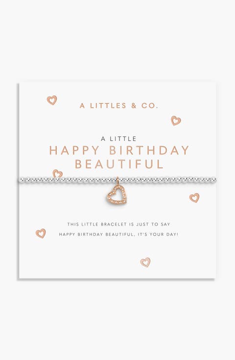 A Little 'Happy Birthday Beautiful' Bracelet In Silver And Rose Gold-Tone Plating