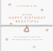 A Littles & Co A Little 'Happy Birthday Beautiful' Bracelet In Silver And Rose Gold-Tone Plating