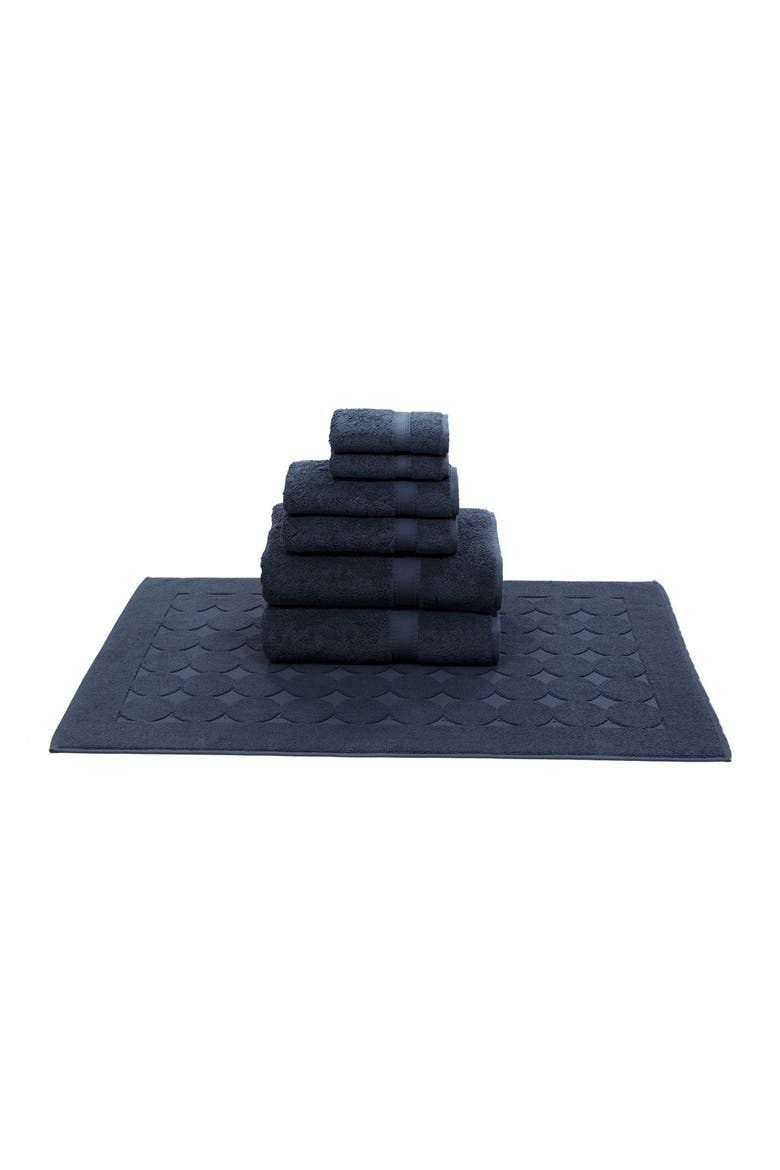 Sinemis Terry 7-Piece Towel Set - Navy, Main, color, NAVY