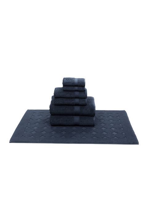 Sinemis Terry 7-Piece Towel Set - Navy