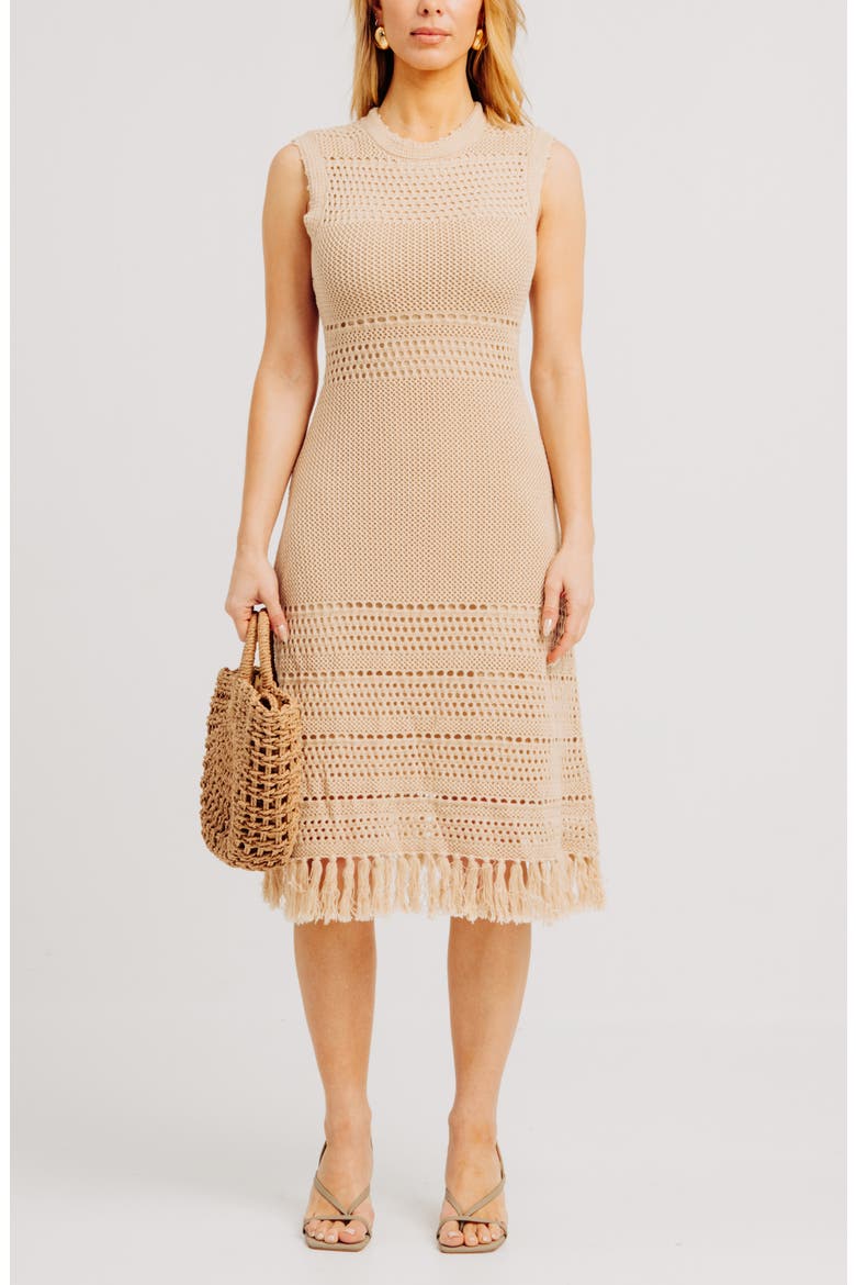 Colette Sleeveless Knit Dress, Main, color, BONE