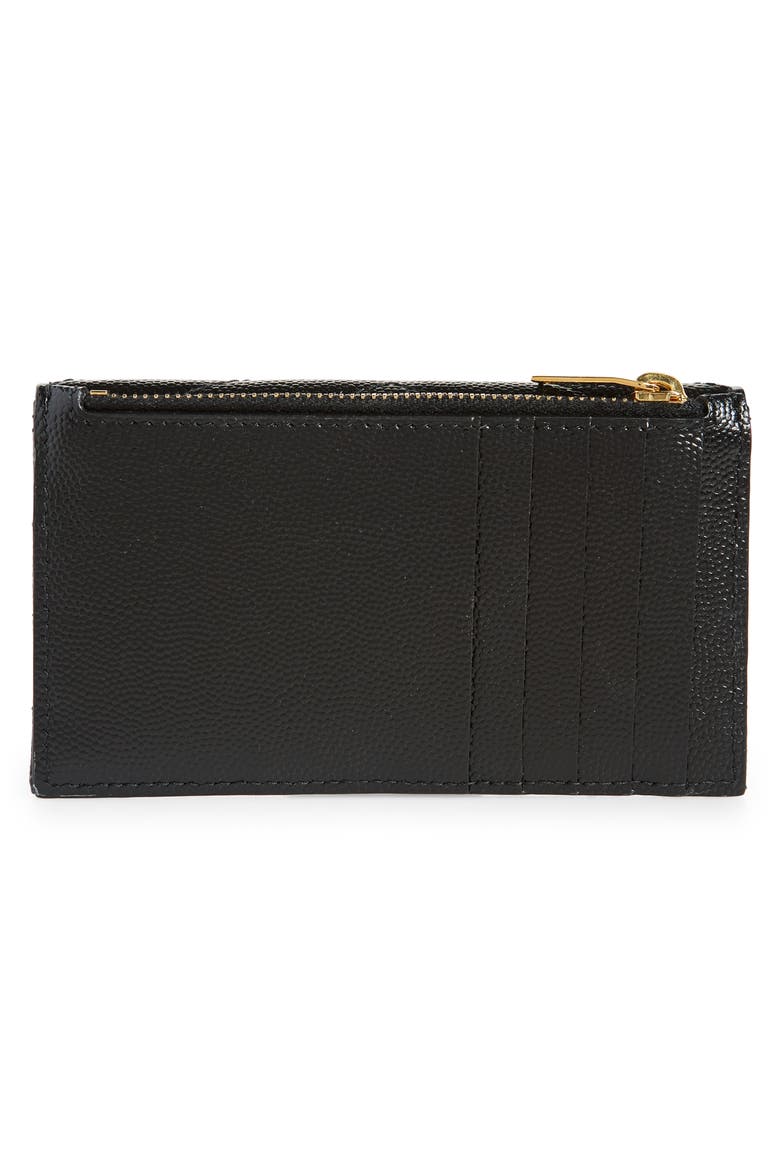 Zip & Flap Matelassé Card Case, Alternate, color, NERO