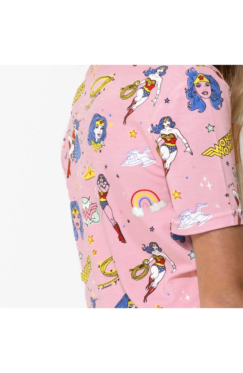 Bellabu Bear Wonder Woman Kids 2-Piece Short Sleeve & Shorts Pajama Set, Alternate, color, Wonder Woman