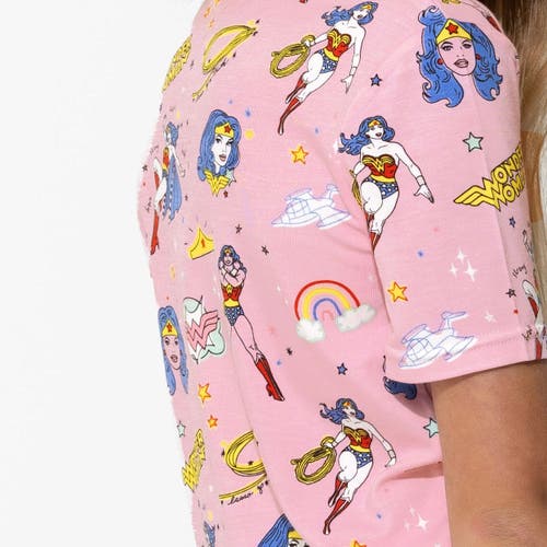 Bellabu Bear Wonder Woman Kids 2-piece Short Sleeve & Shorts Pajama Set In Wonder Woman