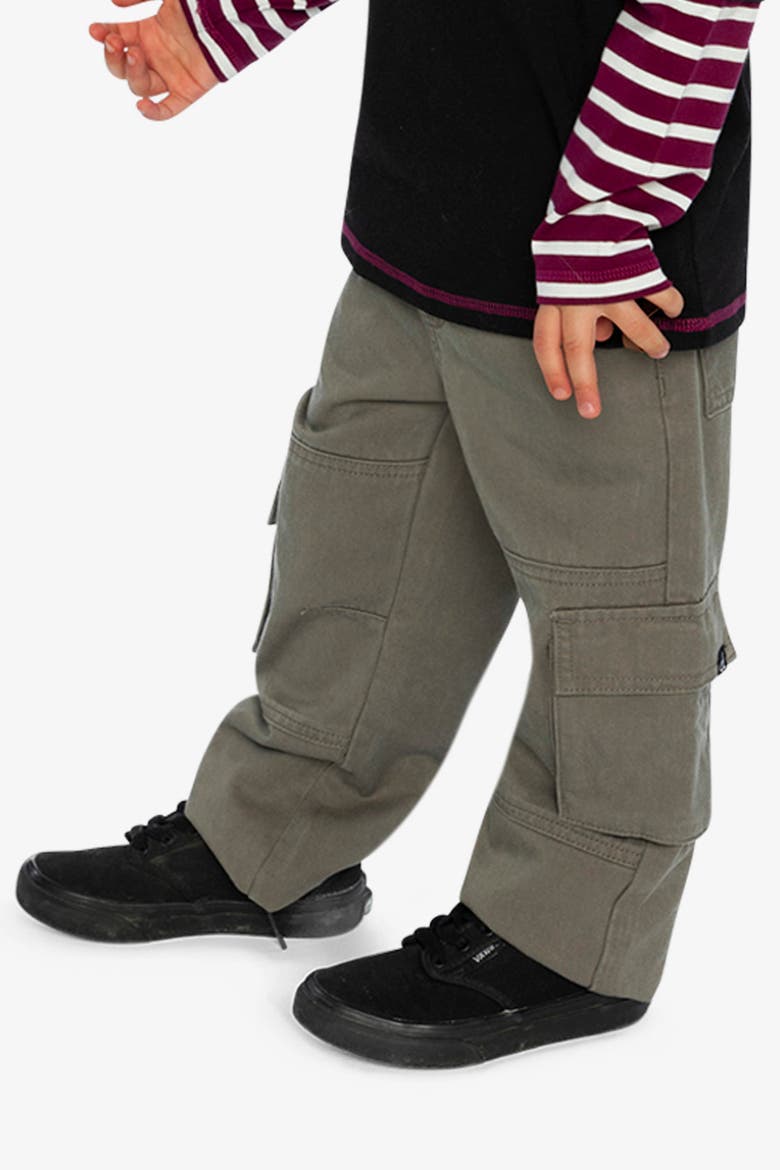 Cargo Pocket Drawstring Twill Pants, Alternate, color, Grey