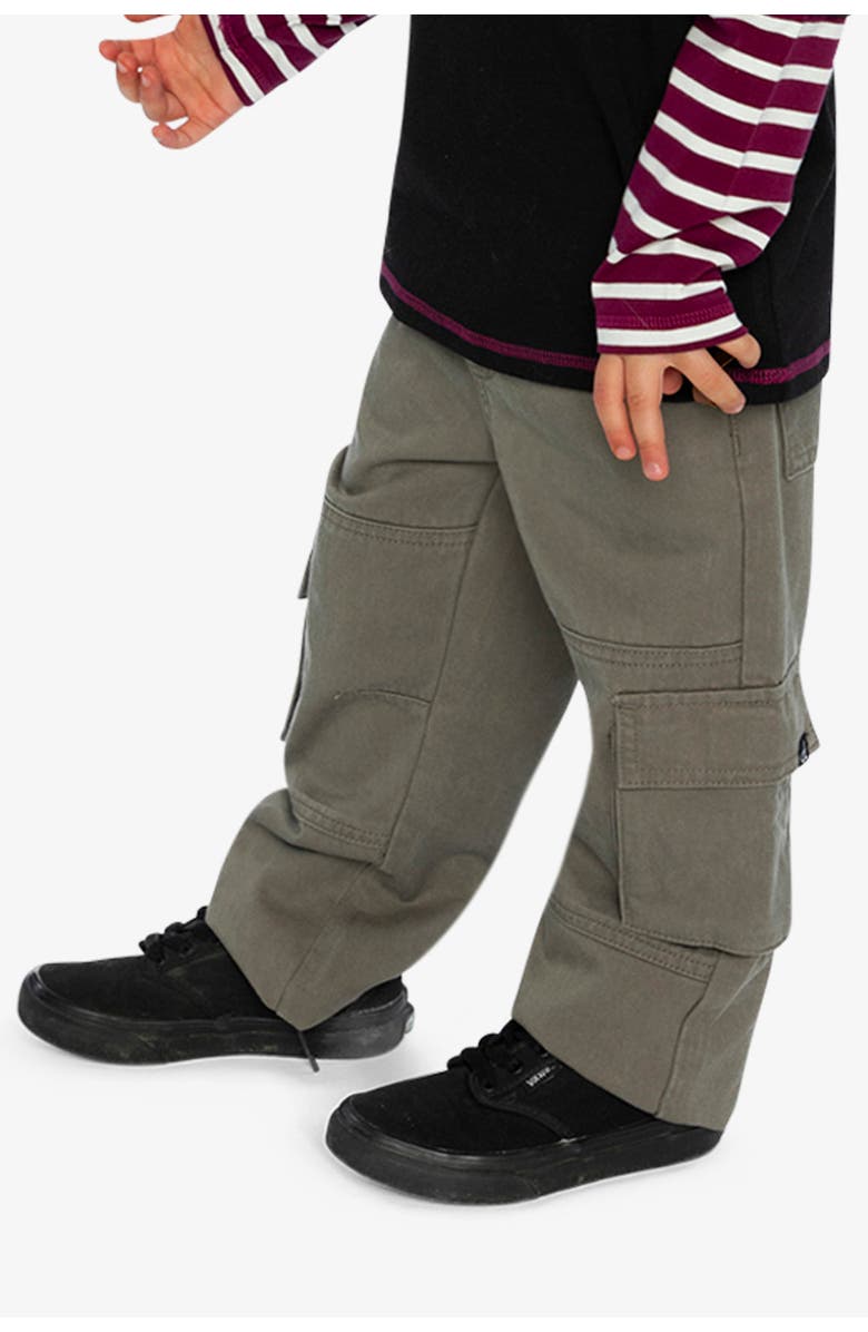 Deux par Deux Twill Cargo Pocket Elastic Drawstring Waist Pants, Alternate, color,